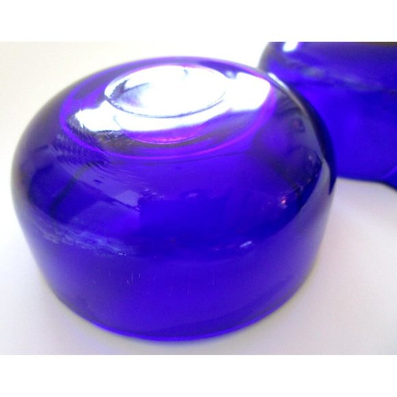 Cobalt Blue Glass and Silver Quality Plate Sugar and Creamer Set - England VTG - Picture 10 of 16